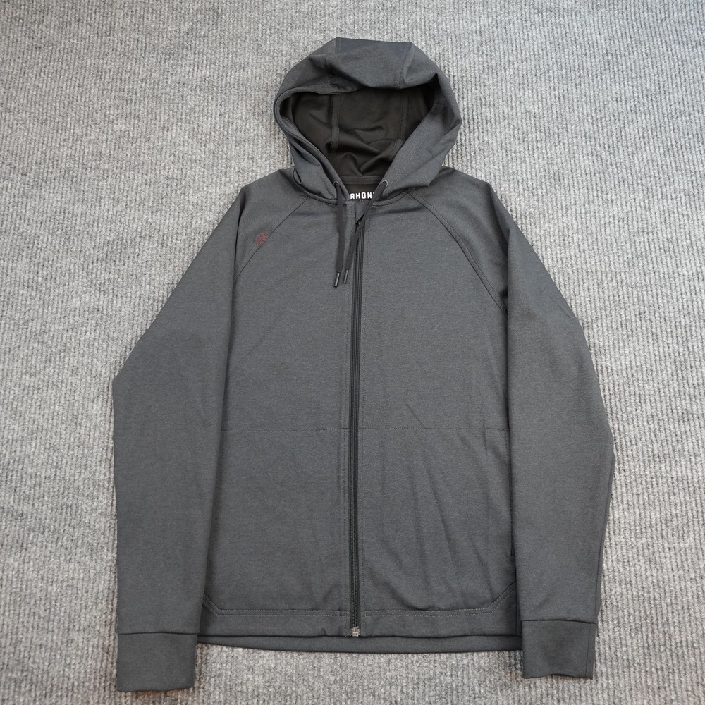 Rhone Spar Hoodie Mens Small Gray Full Zip Knit Activewear Running Jacket
